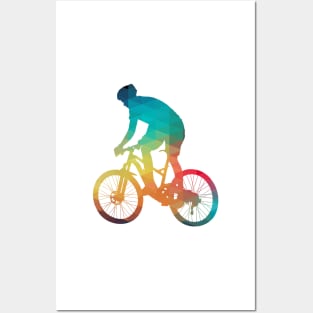 Rainbow bike man Posters and Art